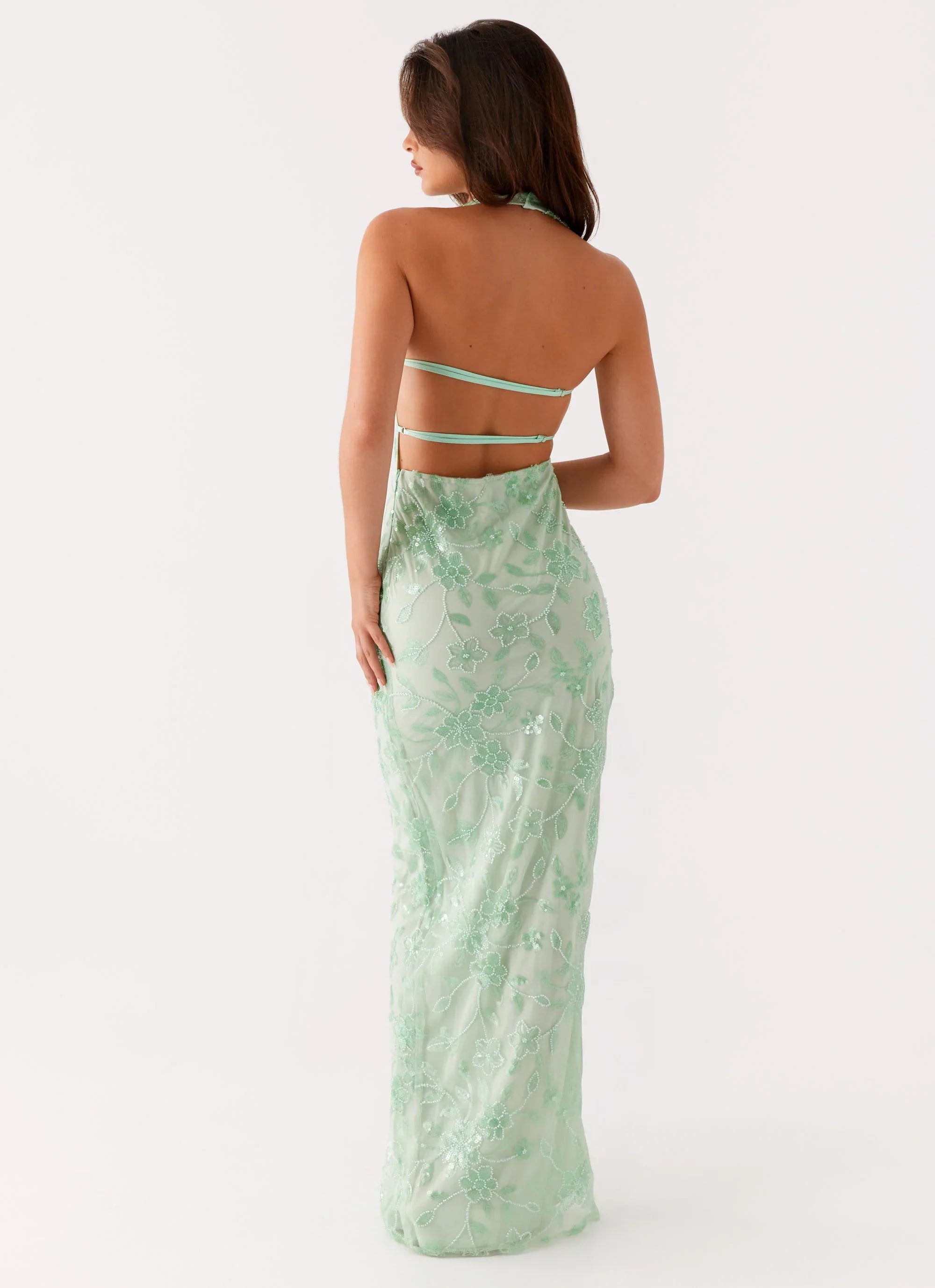 Cydney Beaded Maxi Dress - Sage