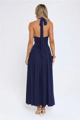 Temptation Muse Halter Maxi Dress Navy