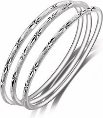 Sterling Silver Bangle Bracelets for Women,Fashion Jewelry Simple Adjustable 925 Silver Cuff Bangles for Women Mom Wife Valentine Mothers Day Gift