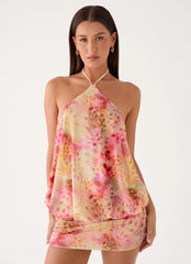 Solarae Mini Dress - Botanic Cheetah
